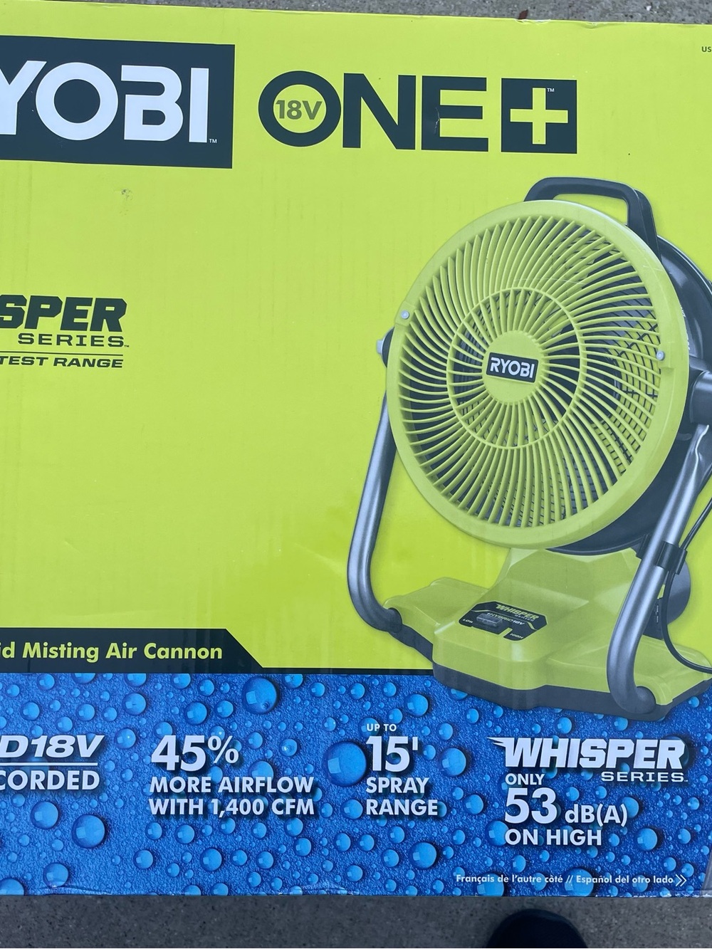 18V ONE+ Yellow Portable Fan - Cordless Air Circulator